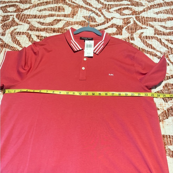 Michael Kors Red Polo Shirt with White Trim - Picture 3 of 7